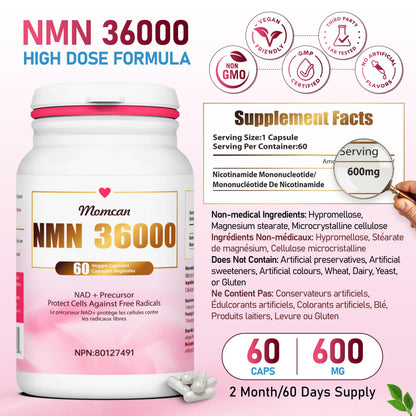 NMN 36000 Diamond | 600 mg | Cellular Energy & Healthy Aging