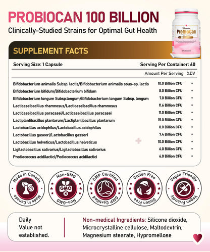 Probiotics 100B CFU | 11 Strains | Gut & Immune Support