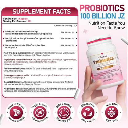 Probiotics 100B CFU | 3 Strains | Gut & Immune Support